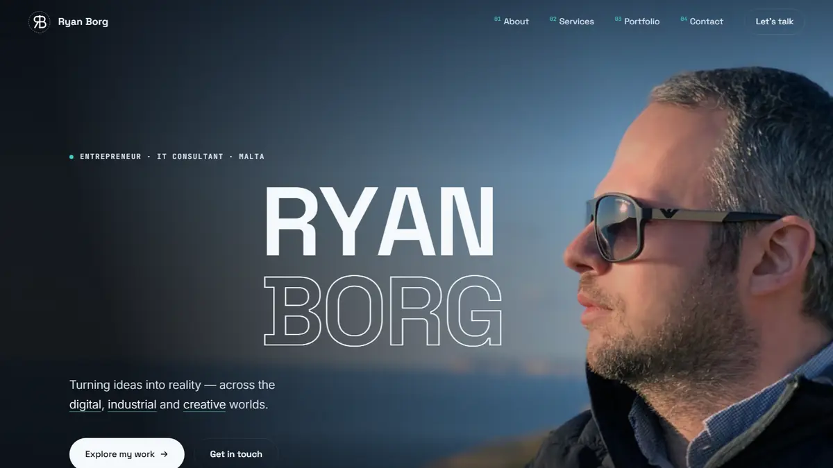Ryan Borg website, designed and built by AlphaTech Solutions