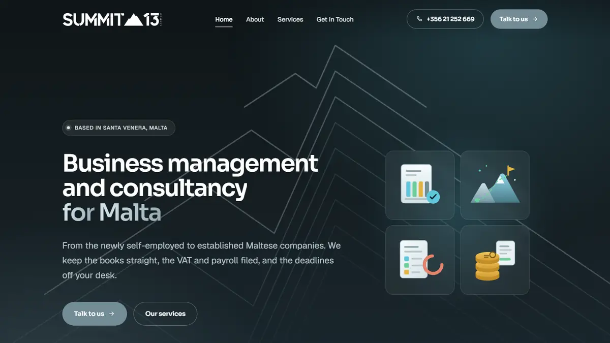 Summit 13 Limited website, designed and built by AlphaTech Solutions