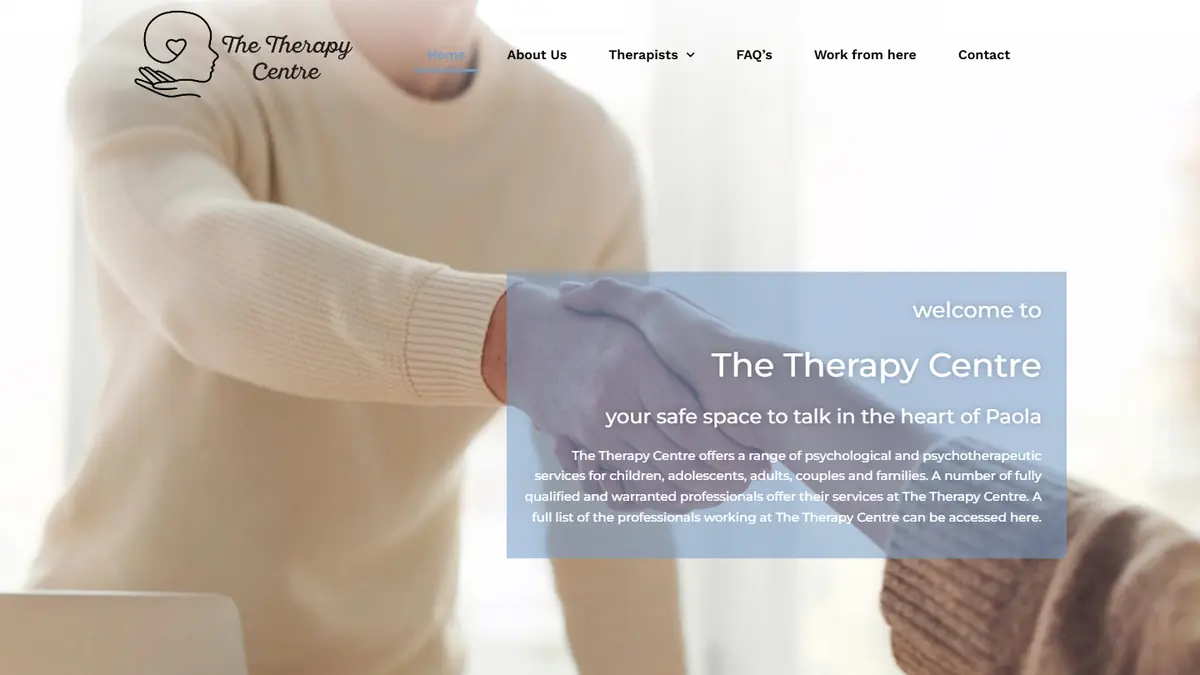 The Therapy Centre website, designed and built by AlphaTech Solutions